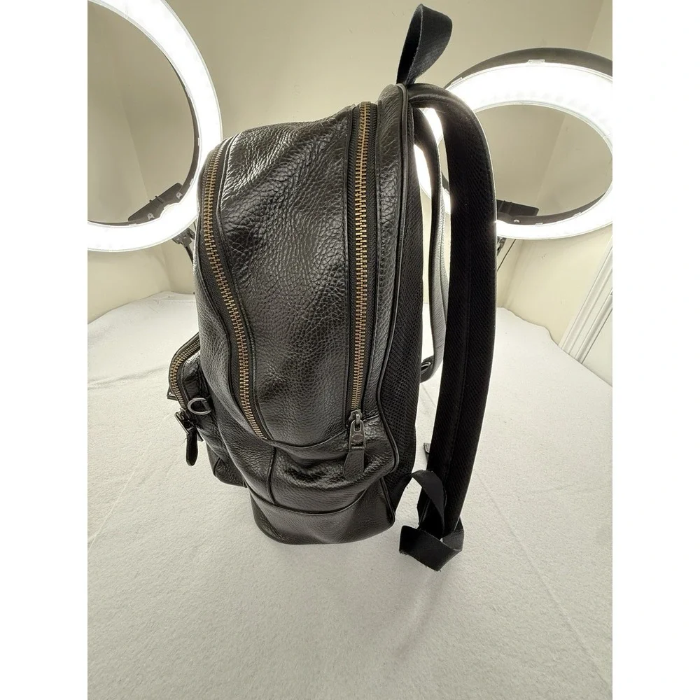 Coach West Brown Pebbled Leather Laptop Backpack F37802